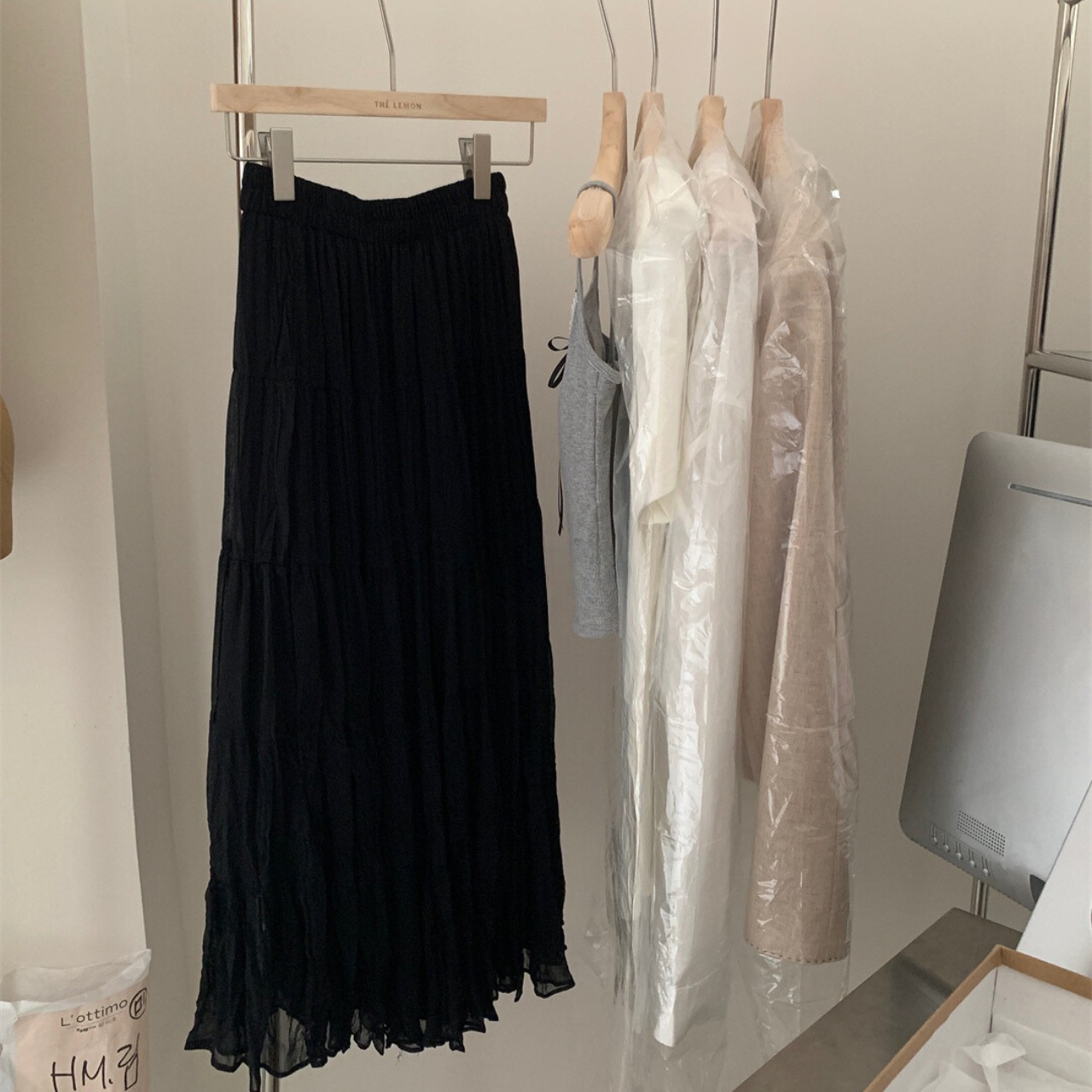 ワッシャー ティアード ロングスカート 10075