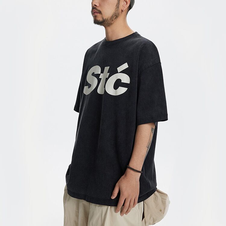 ★THICK PRINTED WASHED HALF SLEEVE T-SHIRT　　　A0470