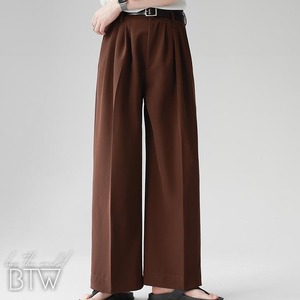 【韓国メンズファッション】センタープレスタックワイドパンツ きれいめ シンプル ボトム ゆったり BW2270