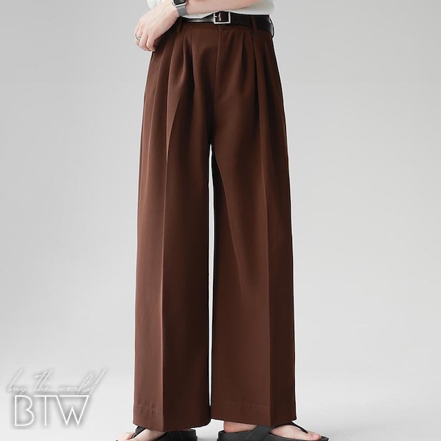 【韓国メンズファッション】センタープレスタックワイドパンツ きれいめ シンプル ボトム ゆったり BW2270