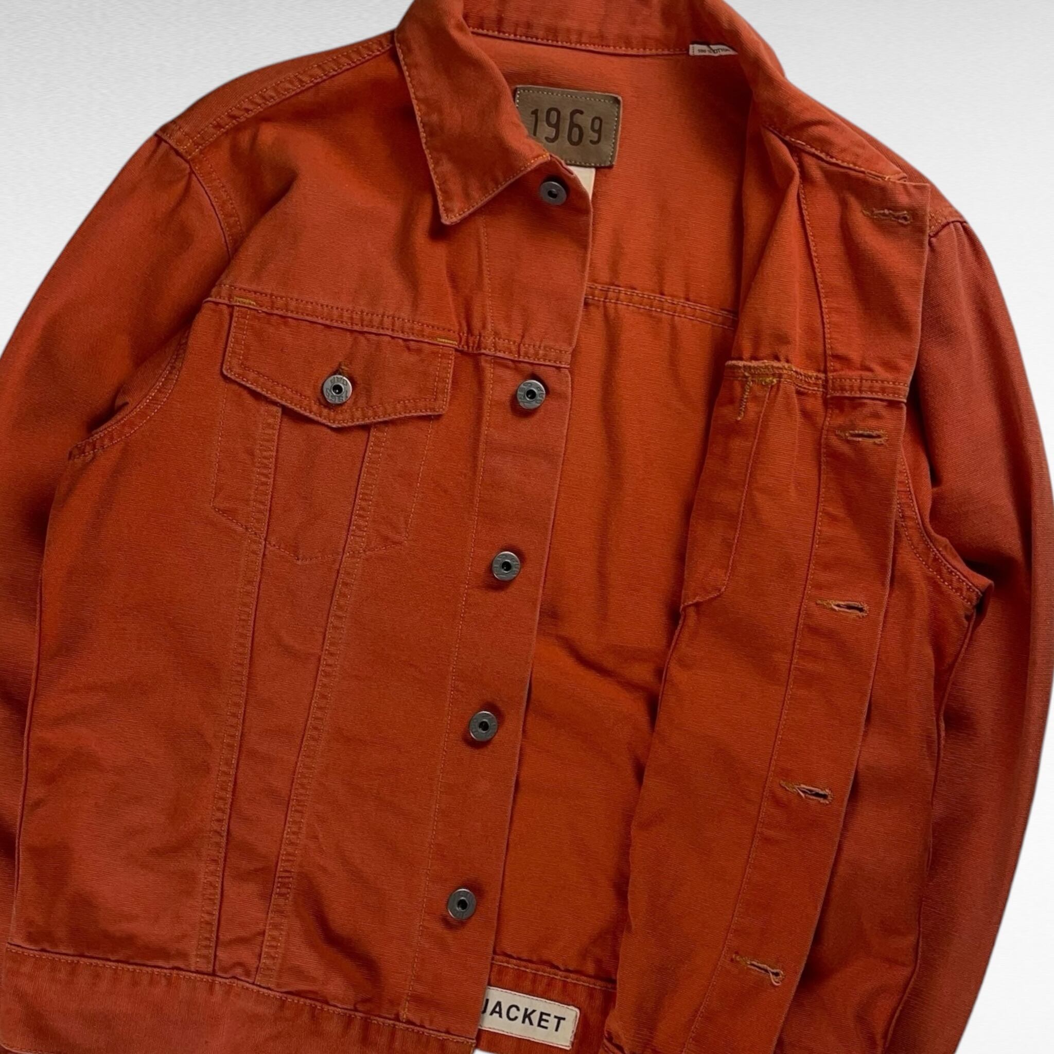 00's】 ギャップ OLD GAP M 先染めオレンジ デニムジャケット 00's】 ギャップ OLD GAP M 先染めオレンジ デニムジャケット