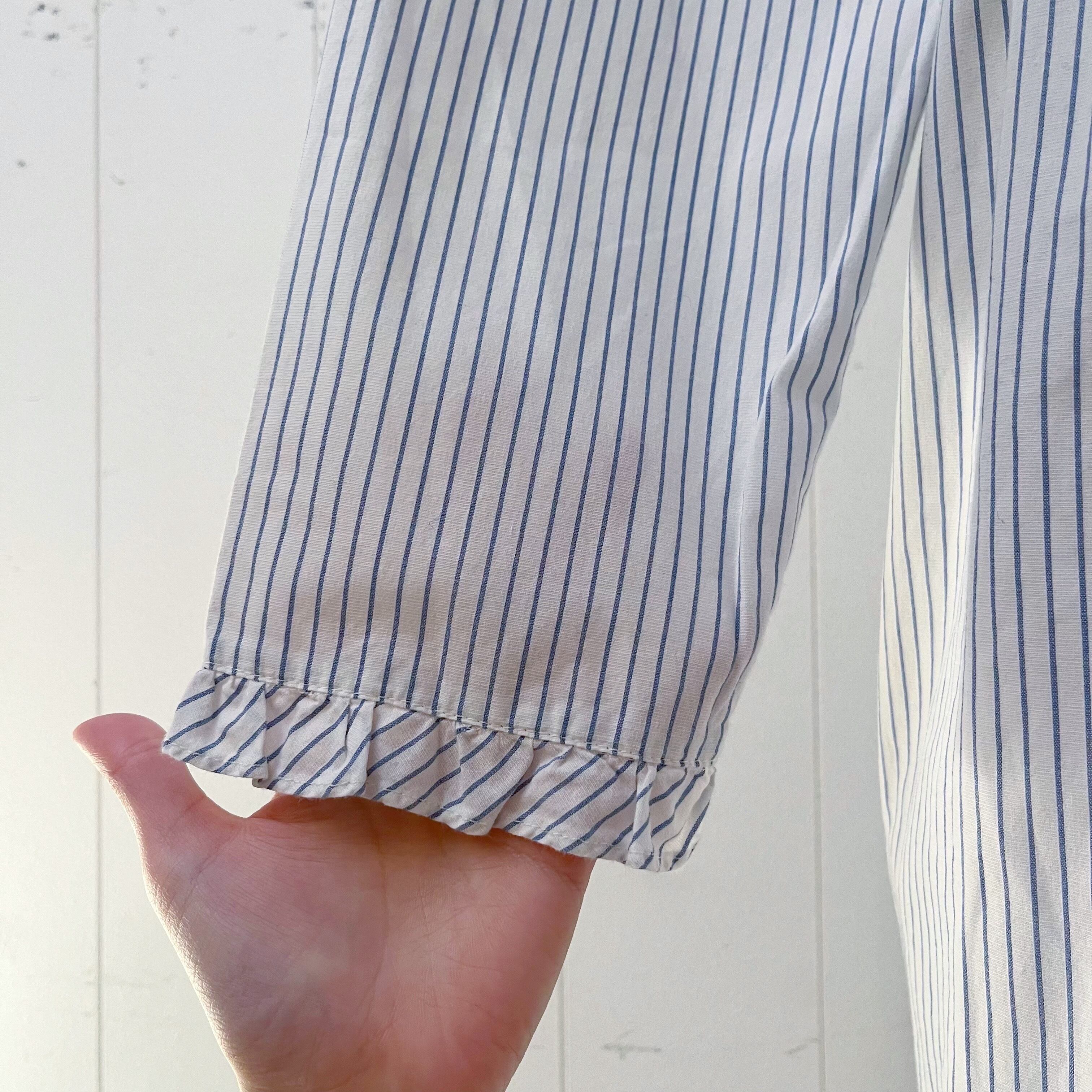 blue stride cotton lace one-piece