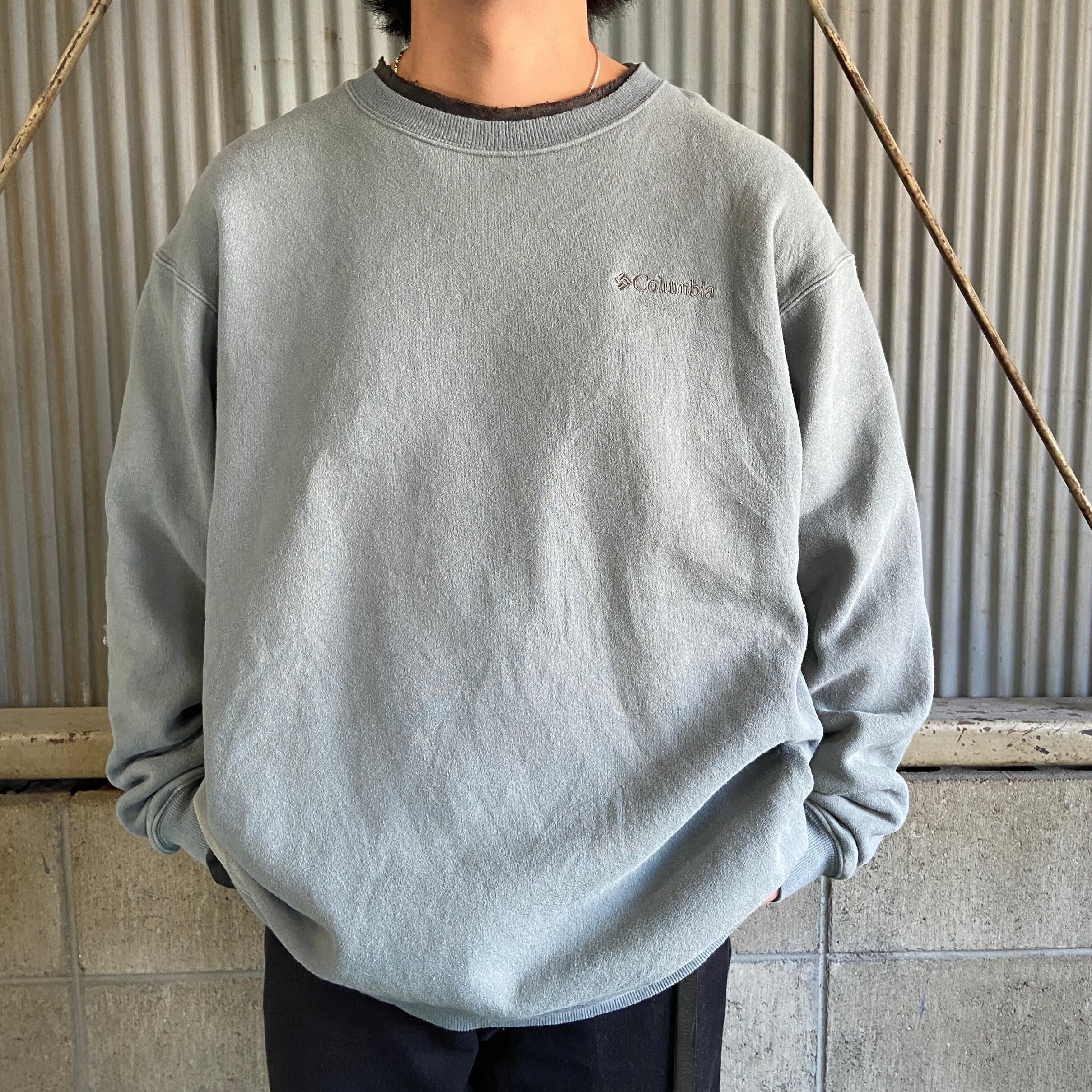 00年代 Columbia コロンビア ワンポイントロゴ 刺繍 スウェット メンズ 