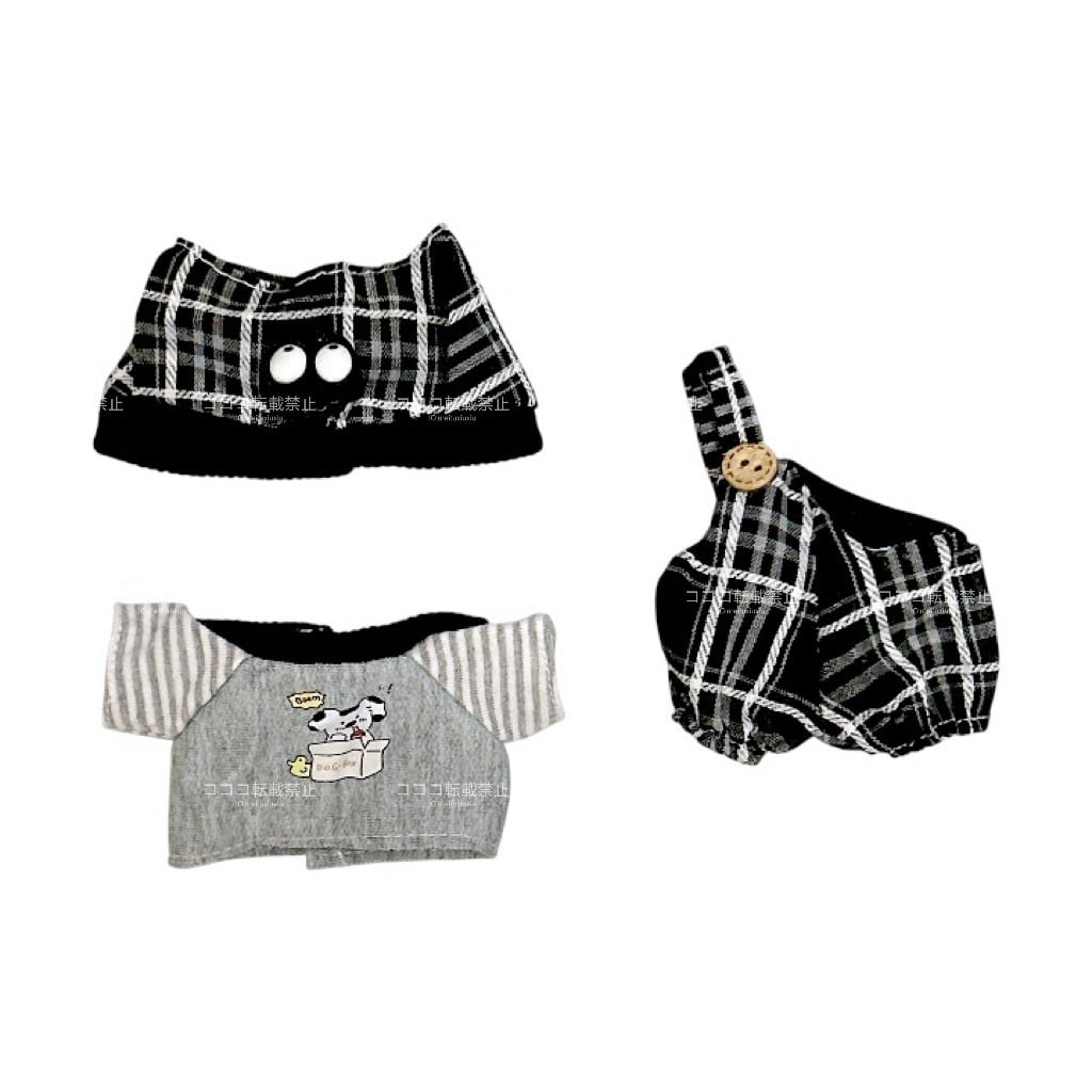 10cm】 ぬい服 かわいい ストリート系 黒コーデセット ブラック