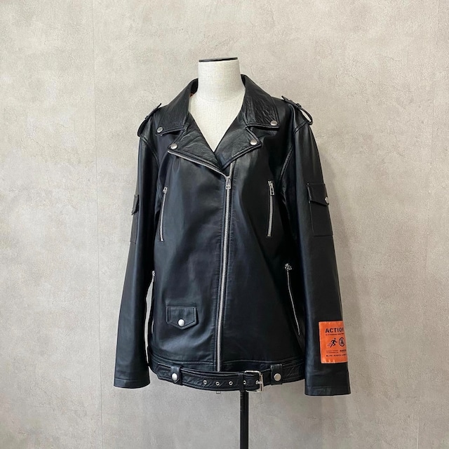 H-55 ramb leather double jkt【HYPOCRITE】