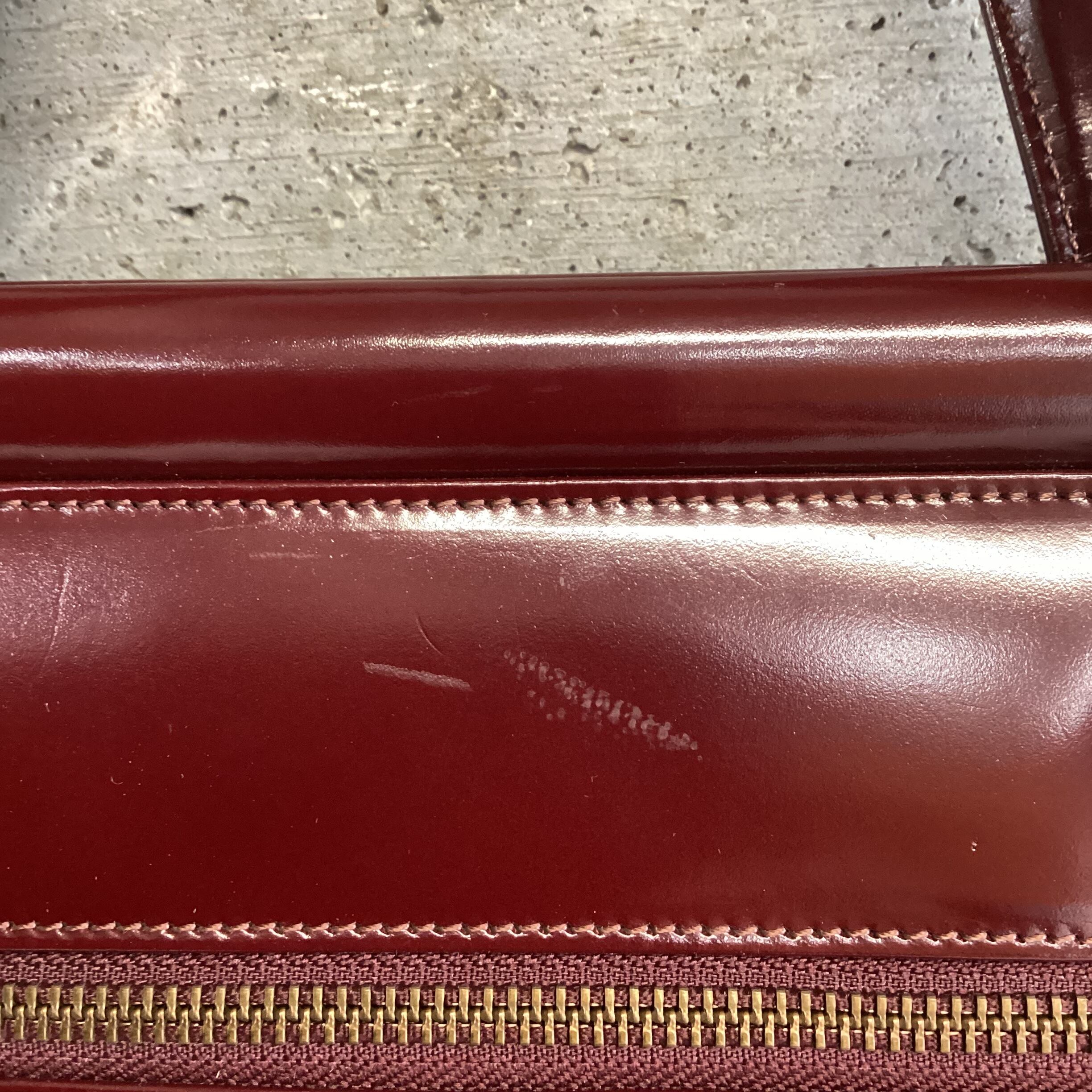 KATHARINE HAMNETT wine red square bag | 古着屋 SAJI