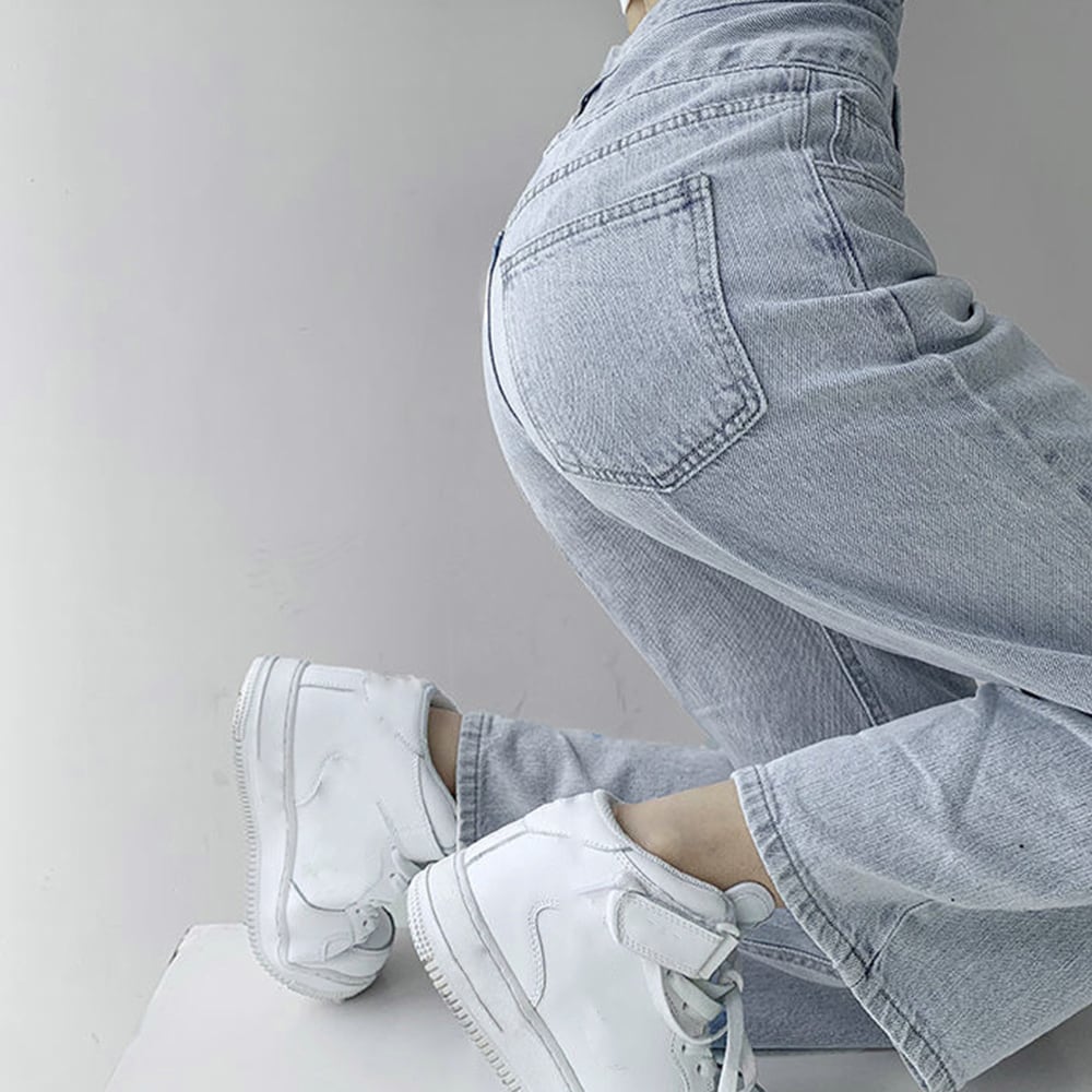 デニム パンツ レディース 韓国 ストレート ジーンズ 大人 カジュアル おしゃれ ストリート ハイウエスト シンプル 大人可愛い 大人女子