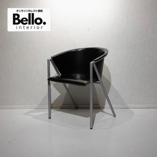 arrben アルベン GIORGIA ジョージア ダイニングチェア アームチェア 椅子 チェア 本革 レザー ブラック イタリア モダン ミニマル ホテルライク