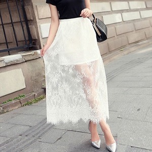 【送料無料】 レーススカート 透け感 シースルー 夏 大人可愛い 体系カバー こなれ感 きれいめ フェミニン ロング丈 マキシ丈 30代 40代 レディースファッション 可愛い お出かけ 女子会 デイリーユース お茶会 お呼ばれ Aライン フレア
