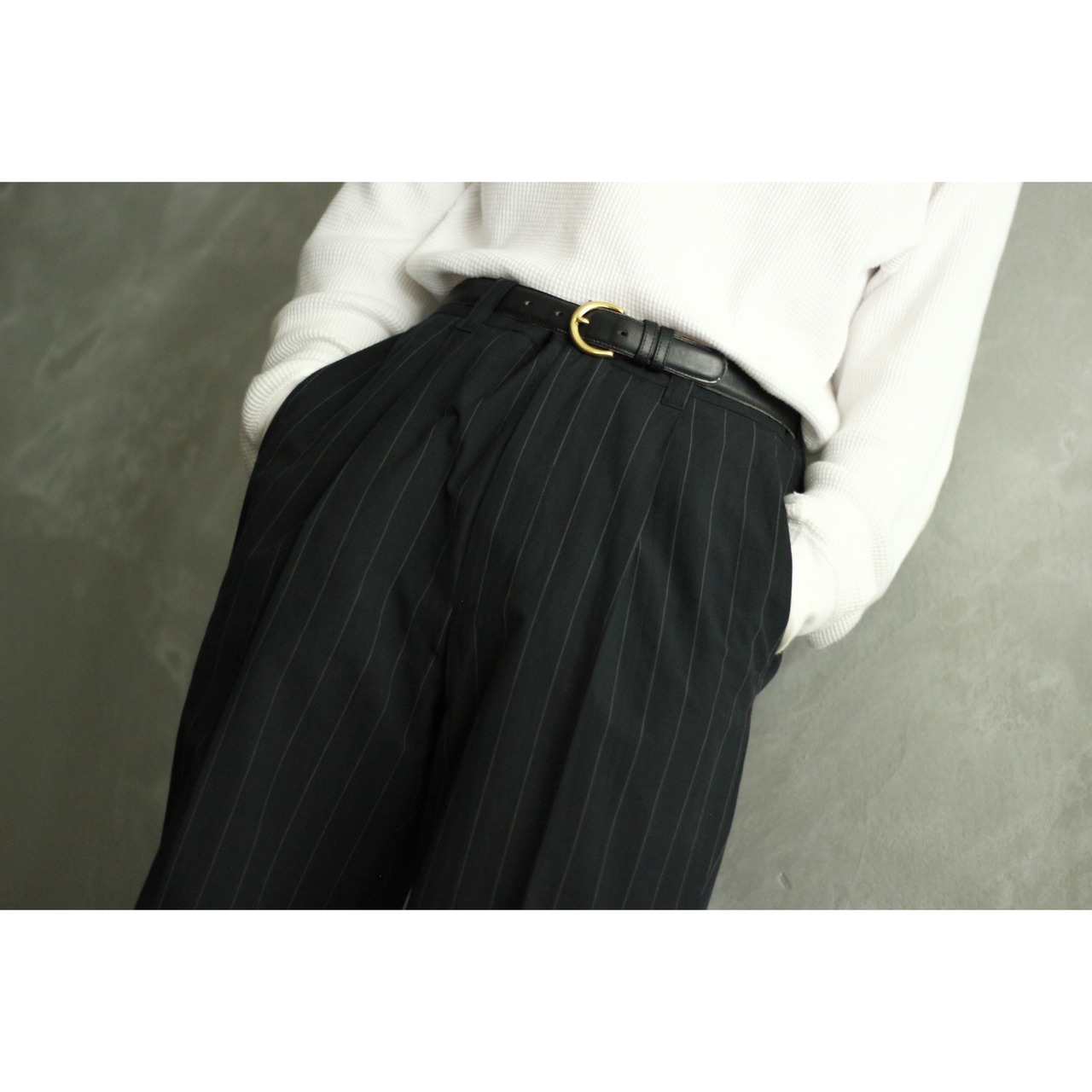 Dries Van Noten コットン ノータック ピンストライプ ストレート 