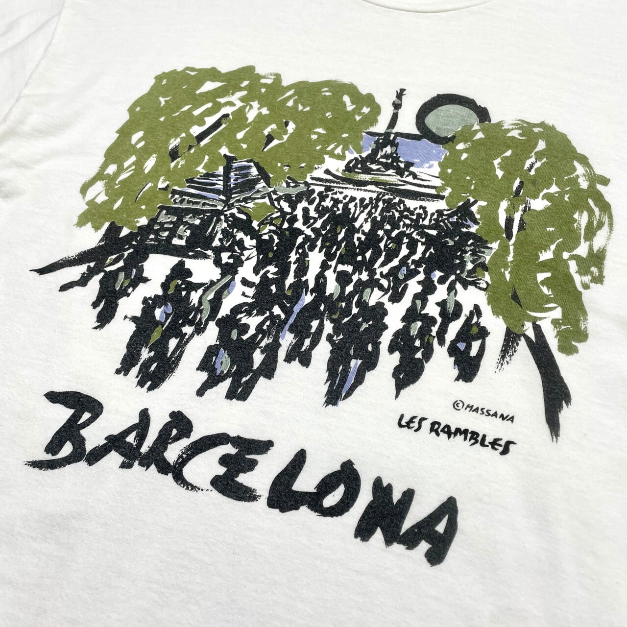 00年代 スペイン製 BARCELONA MASSANA アート スーベニアプリントT