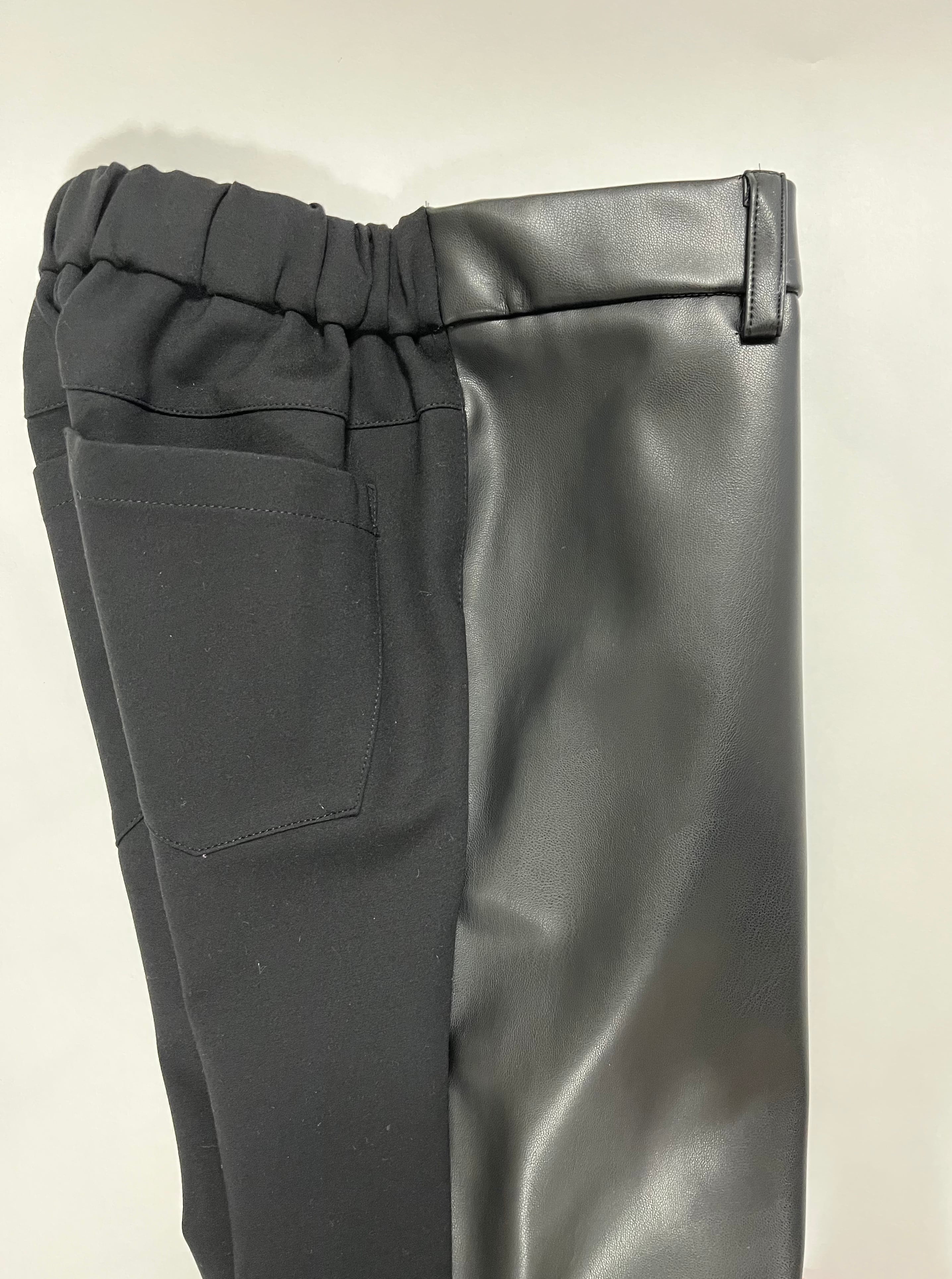 【日本製】【リクエスト追加】エコレザーハイブリッドパンツ