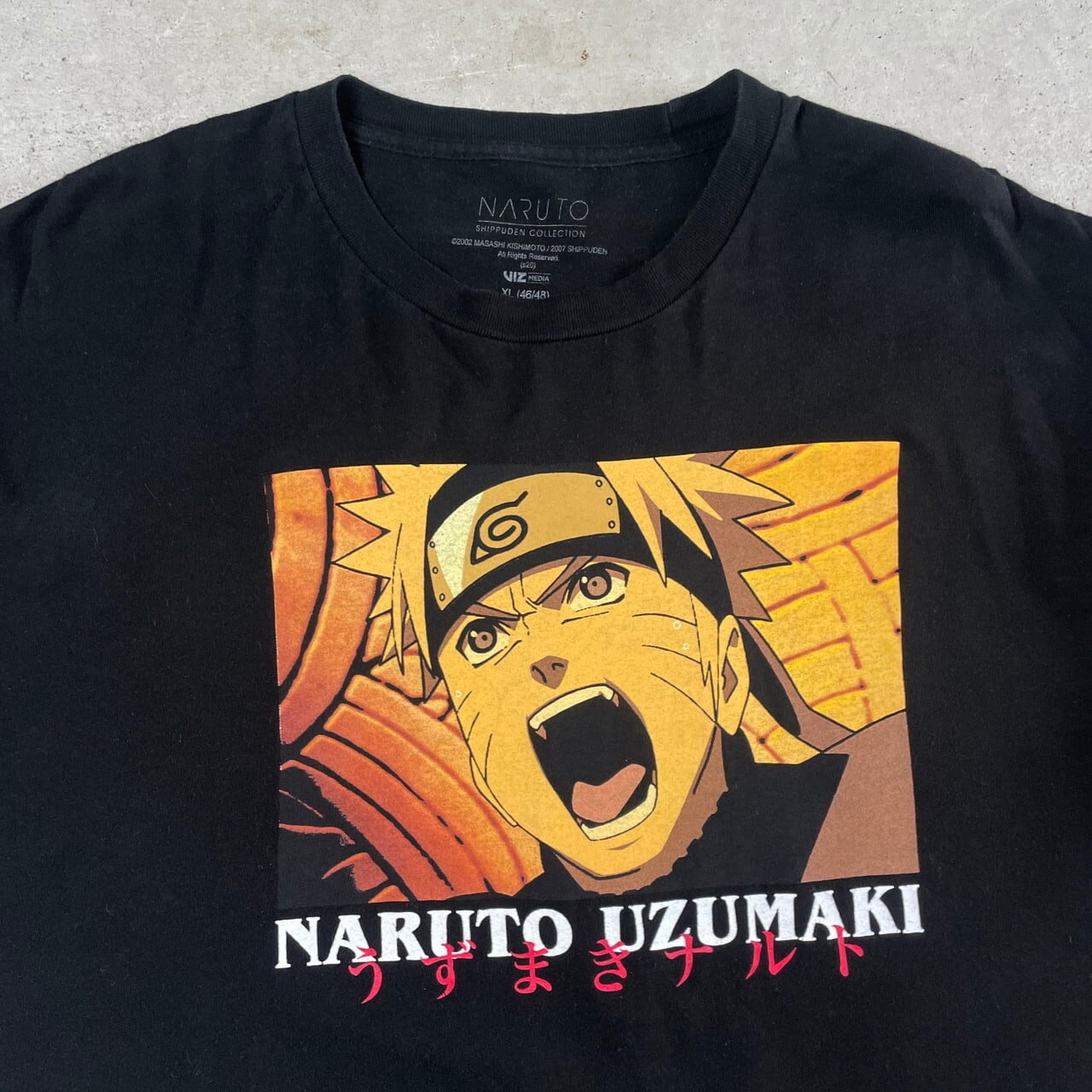 NARUTO 疾風伝 うずまきナルト キャラクタープリントTシャツ メンズXL