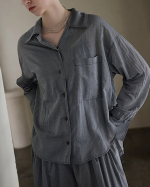 Chambray Open Collar Shirt