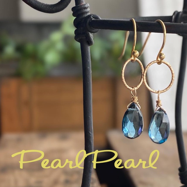 AAAのロンドンブルートパーズシンプルピアス