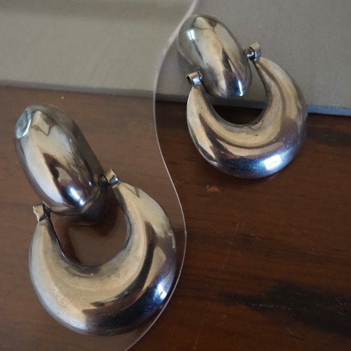 No.90140 Vintage silver large earrings