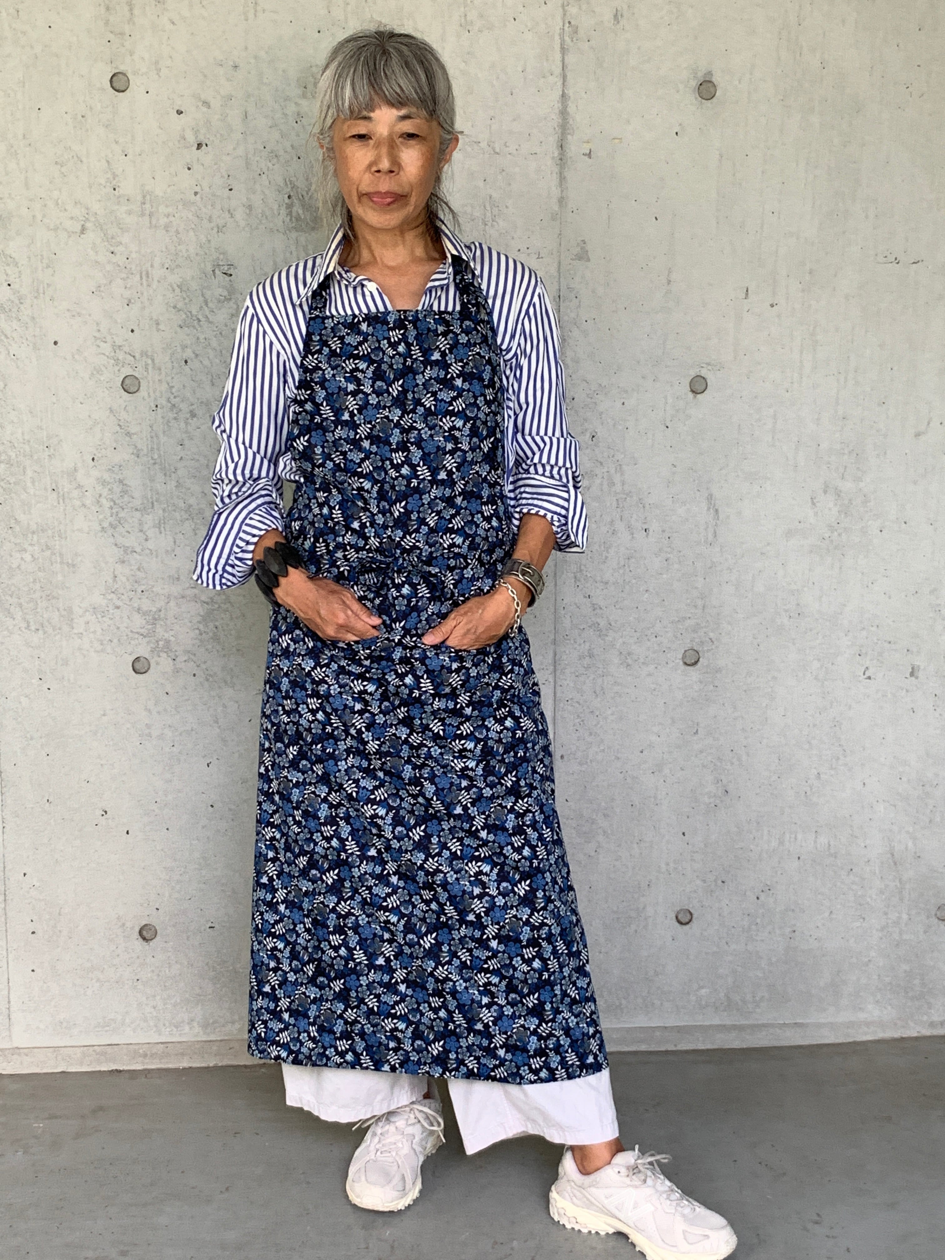 SQUARE APRON / LIBERTY Edinum (navy) | エプロン商会