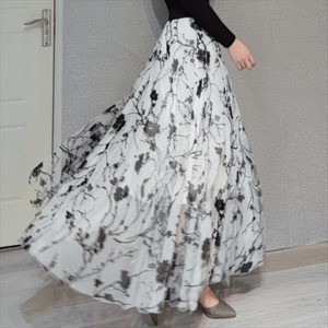 【送料無料】 ロングスカート マキシ丈 体系カバー Aライン フレア 夏 レディースファッション 可愛い　カジュアル系 大人可愛い フェミニン きれいめ お出かけ 女子会 デイリーユース お茶会 お呼ばれ ゆったり 大きめ プラスサイズ ラージサイズ 透け感