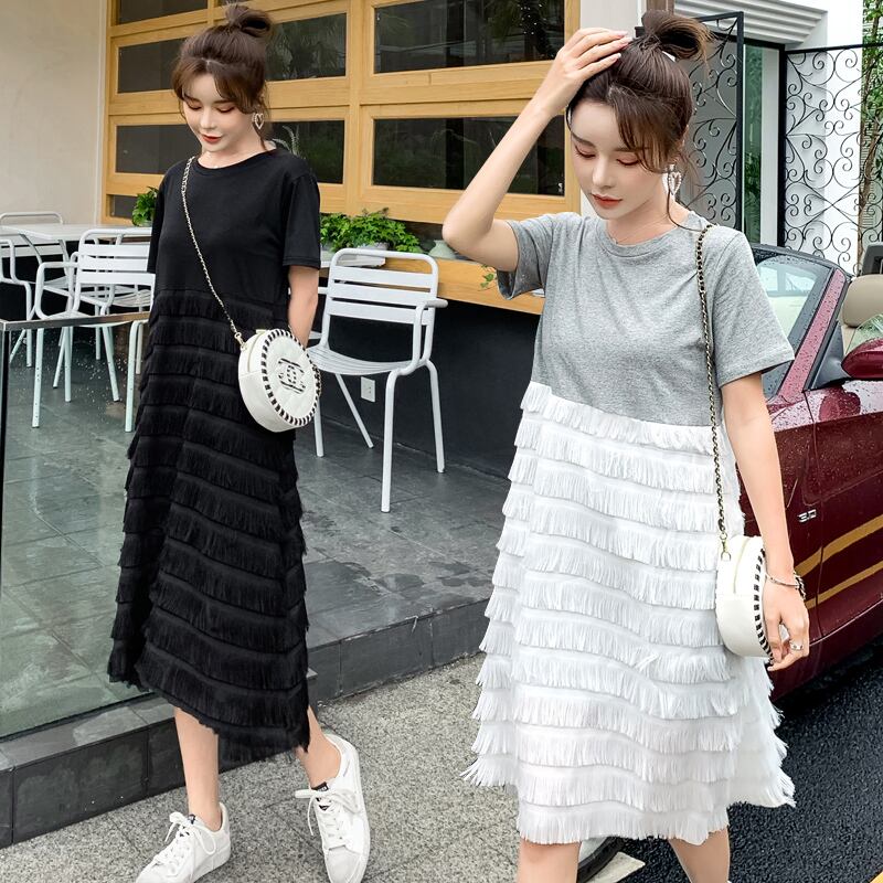 【新作】【送料無料】 2019到着夏のマタニティドレス女性Telスタイル大型ドレス妊婦マタニティMD-00799 大きめサイズ サマー 夏物 AL expec389785664377