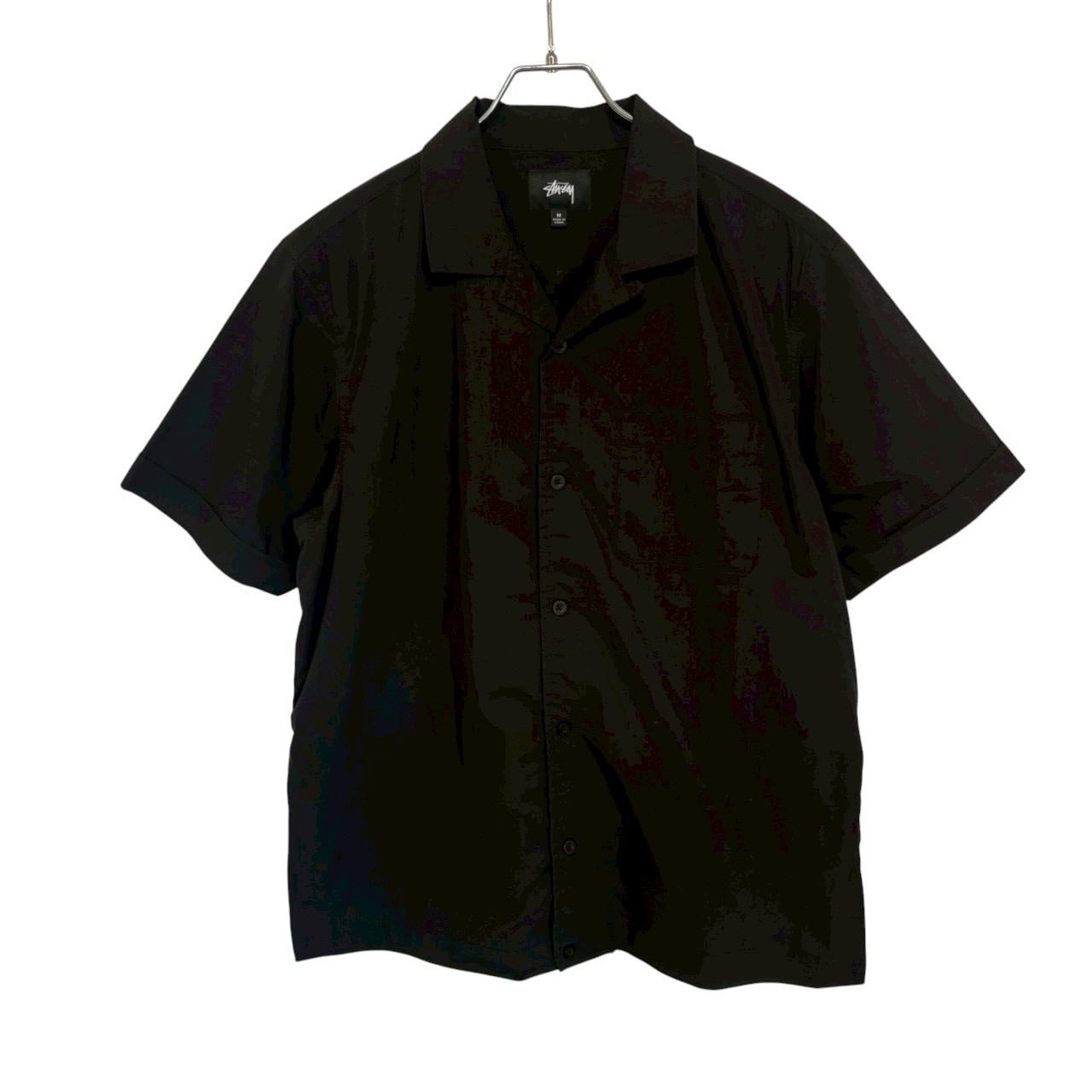 stussy ステューシー 半袖シャツ M 開襟 バックロゴ 刺繍ロゴ サメ