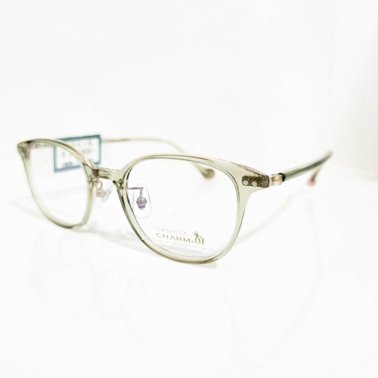 【LASHISA CHARM】ウエリントンセルフレーム クリアグリーン