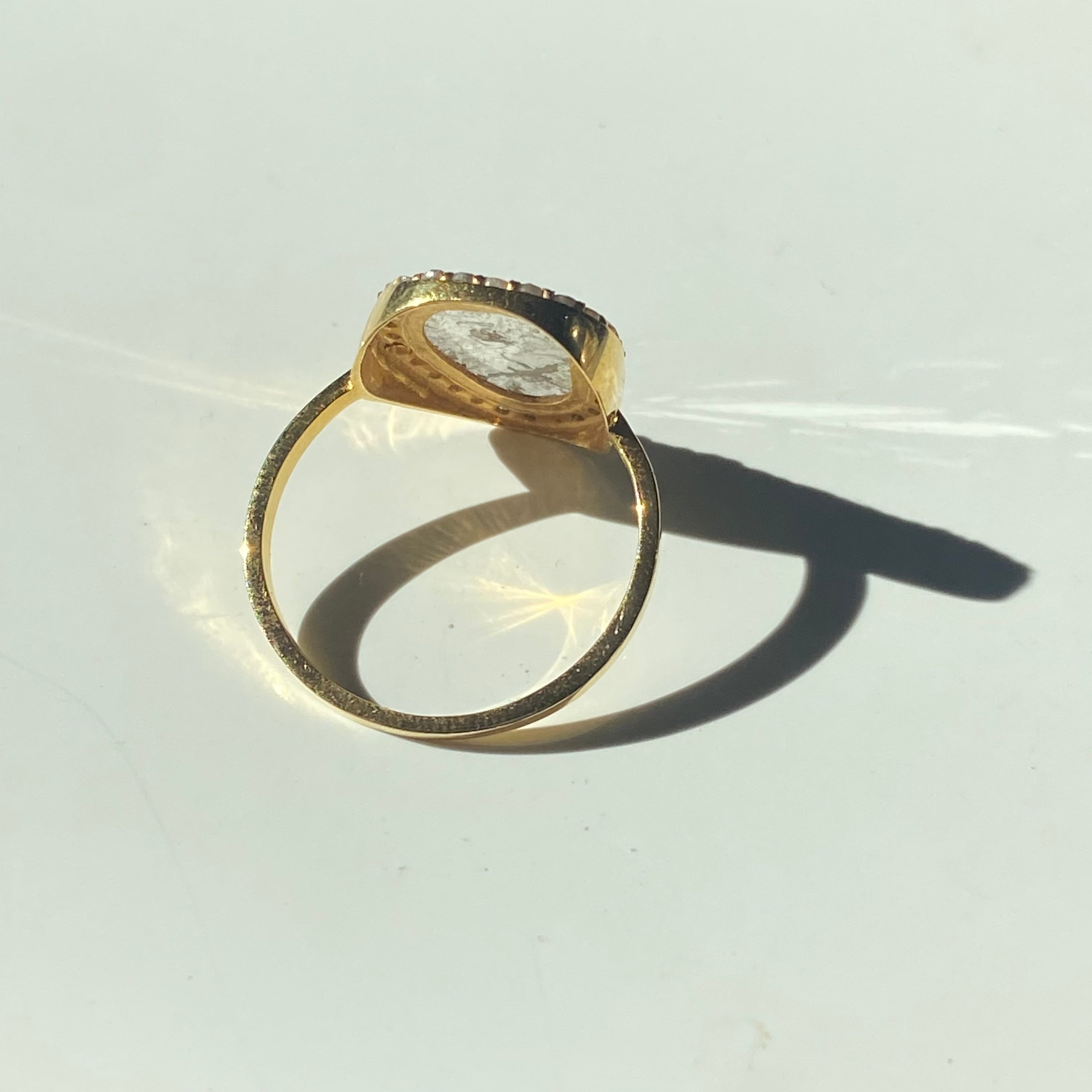 K14YGヘイローリング /#15 /スライスダイヤモンド | QUIALA