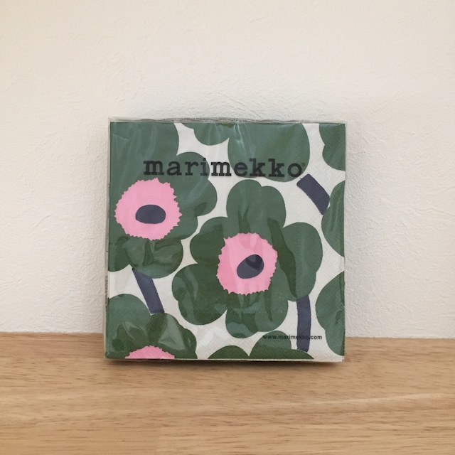 【marimekko】カクテルサイズ ペーパーナプキン UNIKKO ダークグリーン