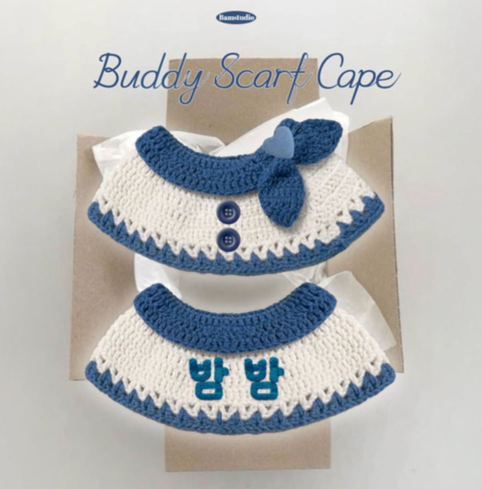 予約【Bam’studio】Buddu Scarf Cape ( White denim)