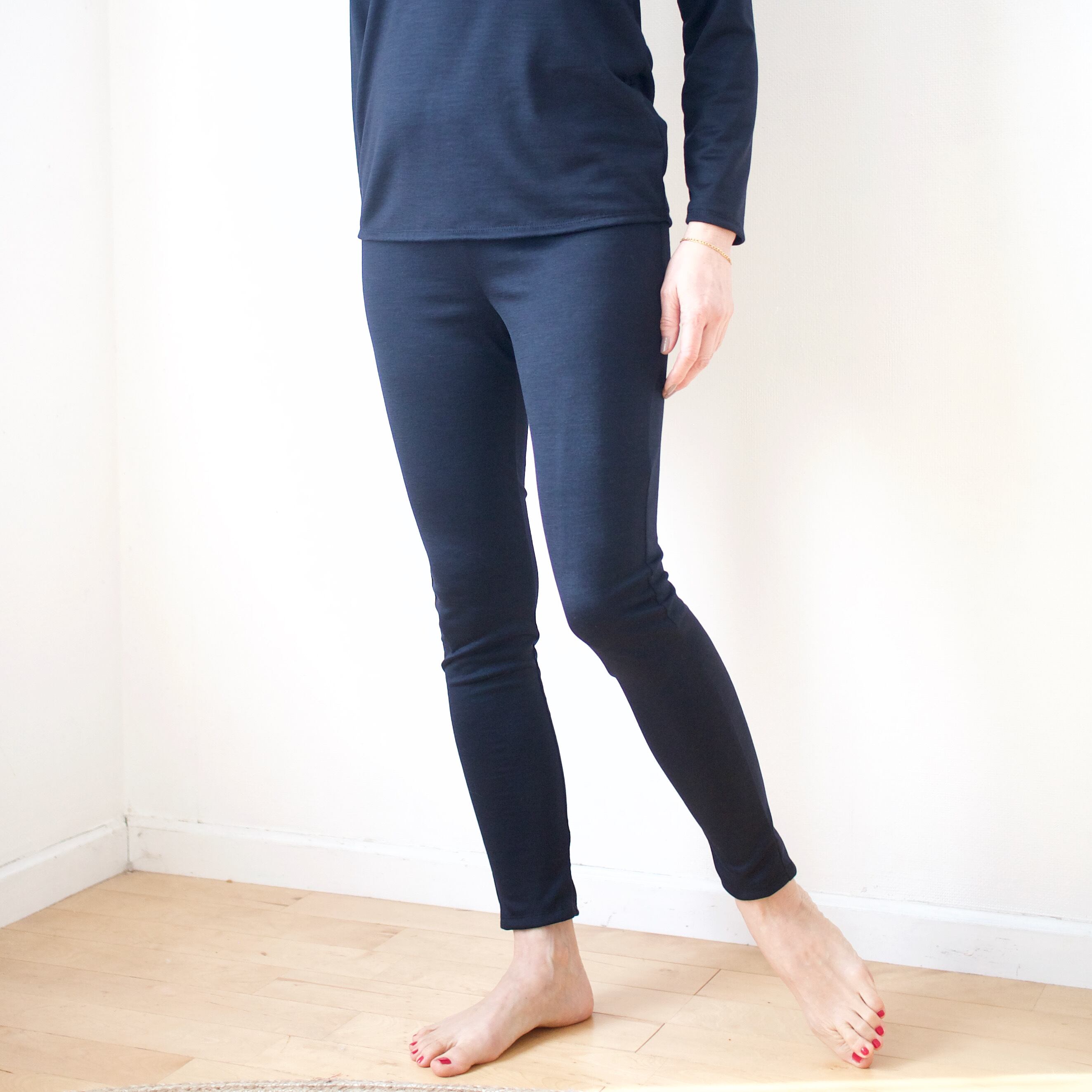メリノウールインナー <レギンス> ダークネイビー