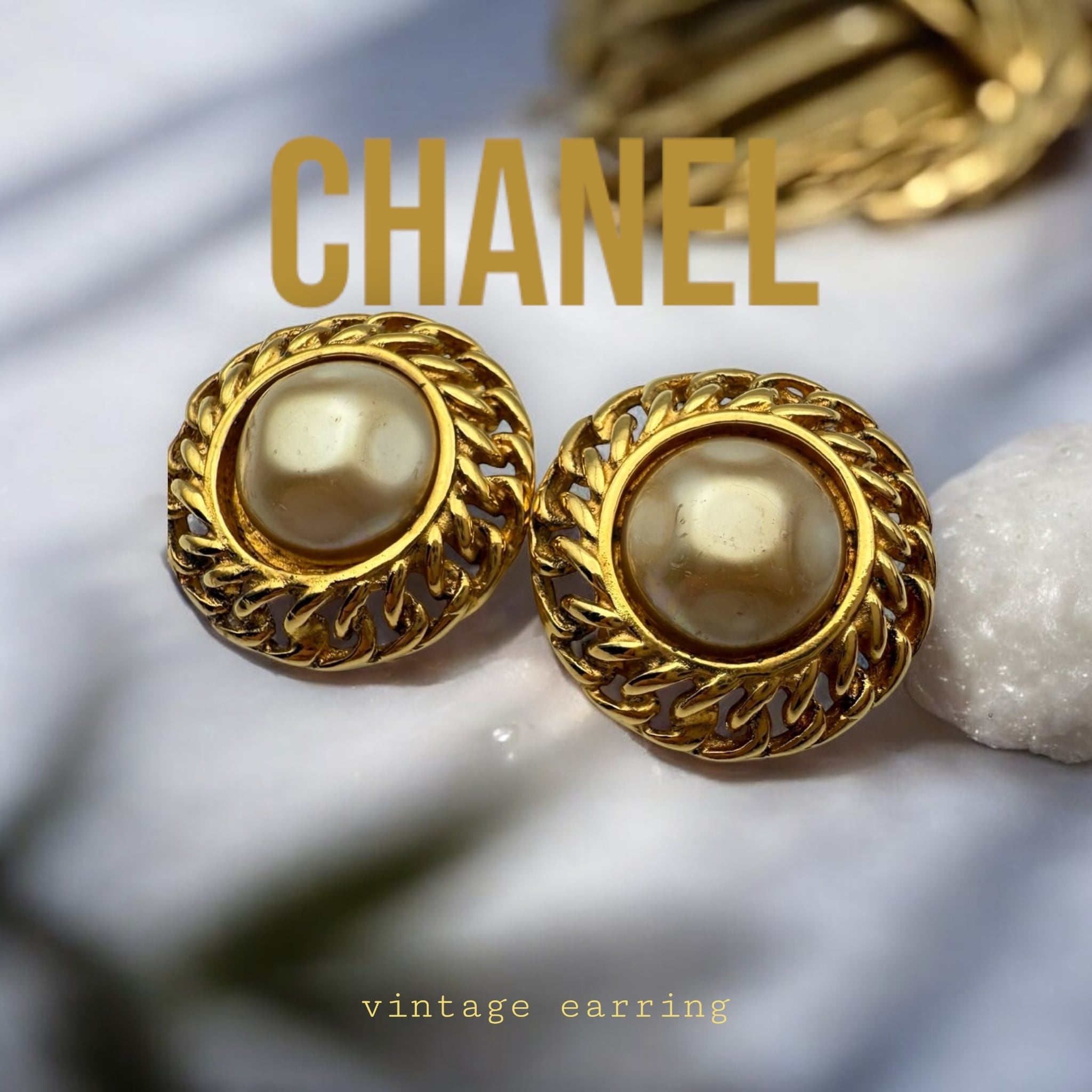 CHANEL シャネル フェイクパール イヤリング ゴールドカラー | irodori