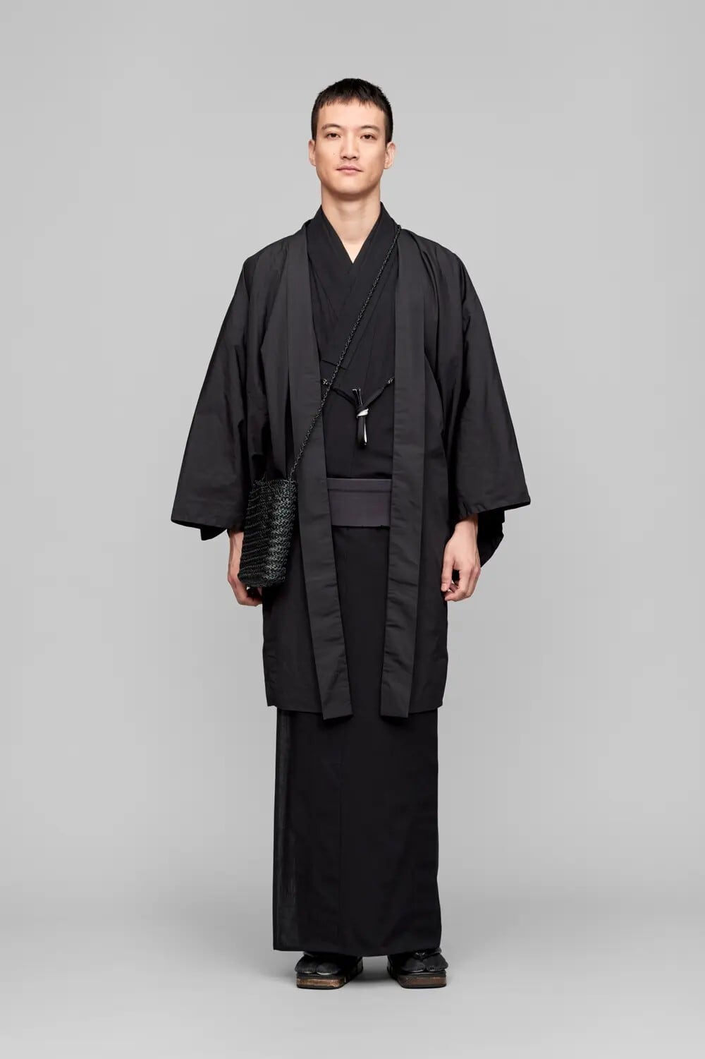 着物 / 片貝木綿 / 越後型染 / 一本線 / 黒（With tailoring） | Y
