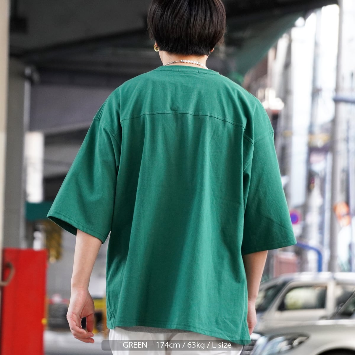 Tシャツ メンズ 黒 韓国 オーバーサイズ 七分袖 ストリート 通販