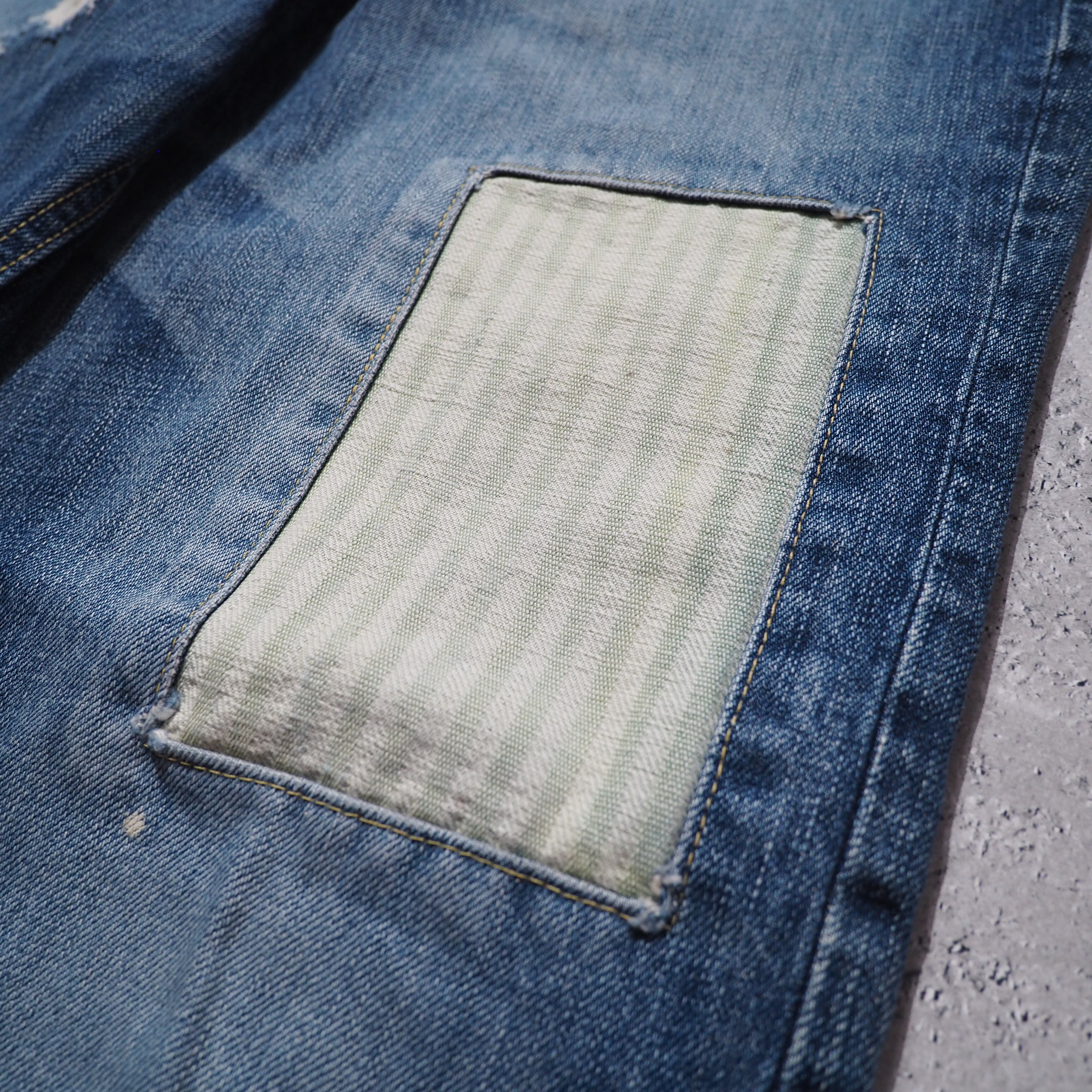 2000s ” 襤褸 ” Good Aging × Damage Custom Denim pants