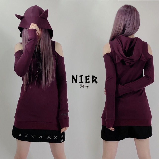 猫耳付きSTYLISH OFF- SHOULDER PARKA
