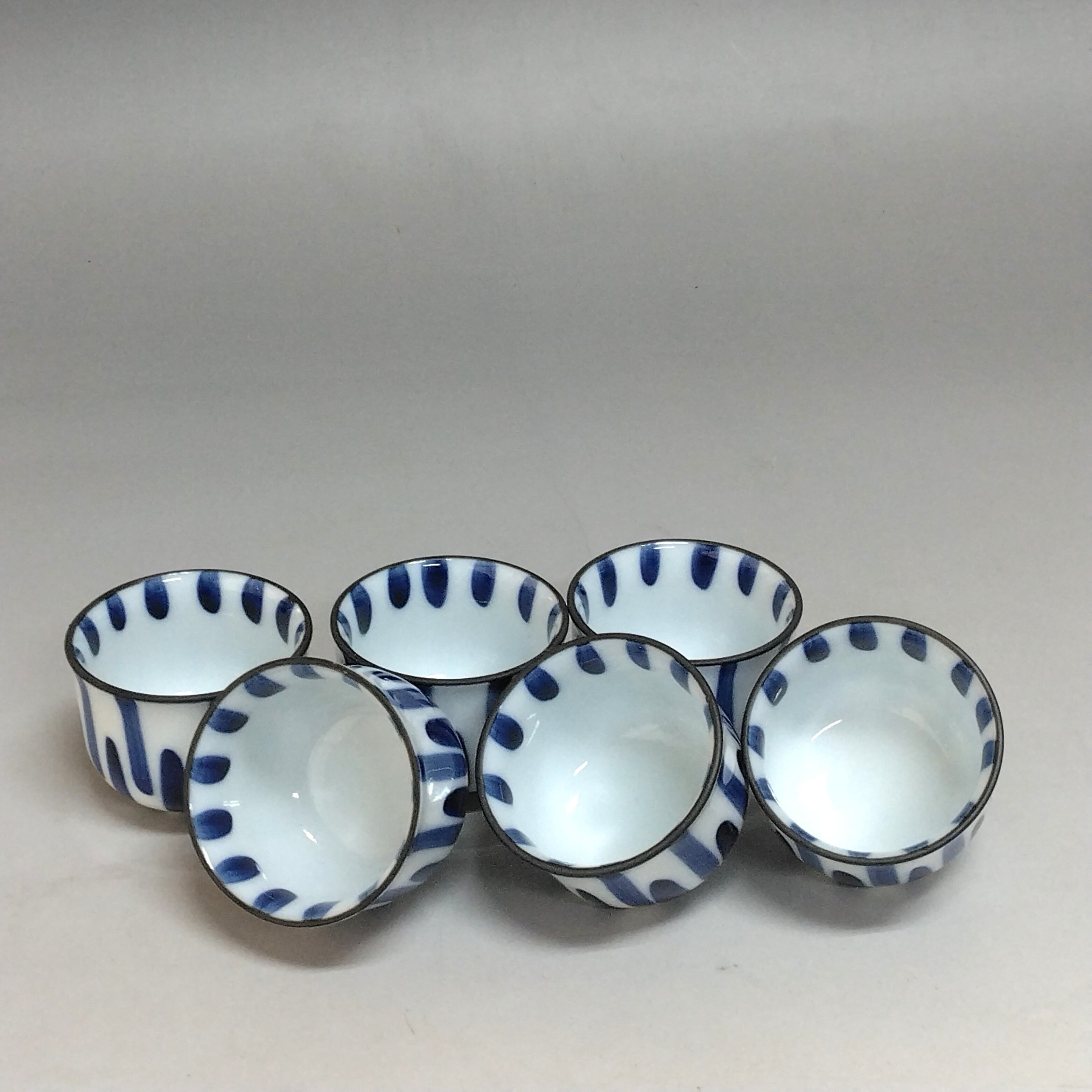 モダン抹茶 茶道具 有田焼 呉須赤絵写 片口茶碗, 茶杓, 木賊染付小碗 6