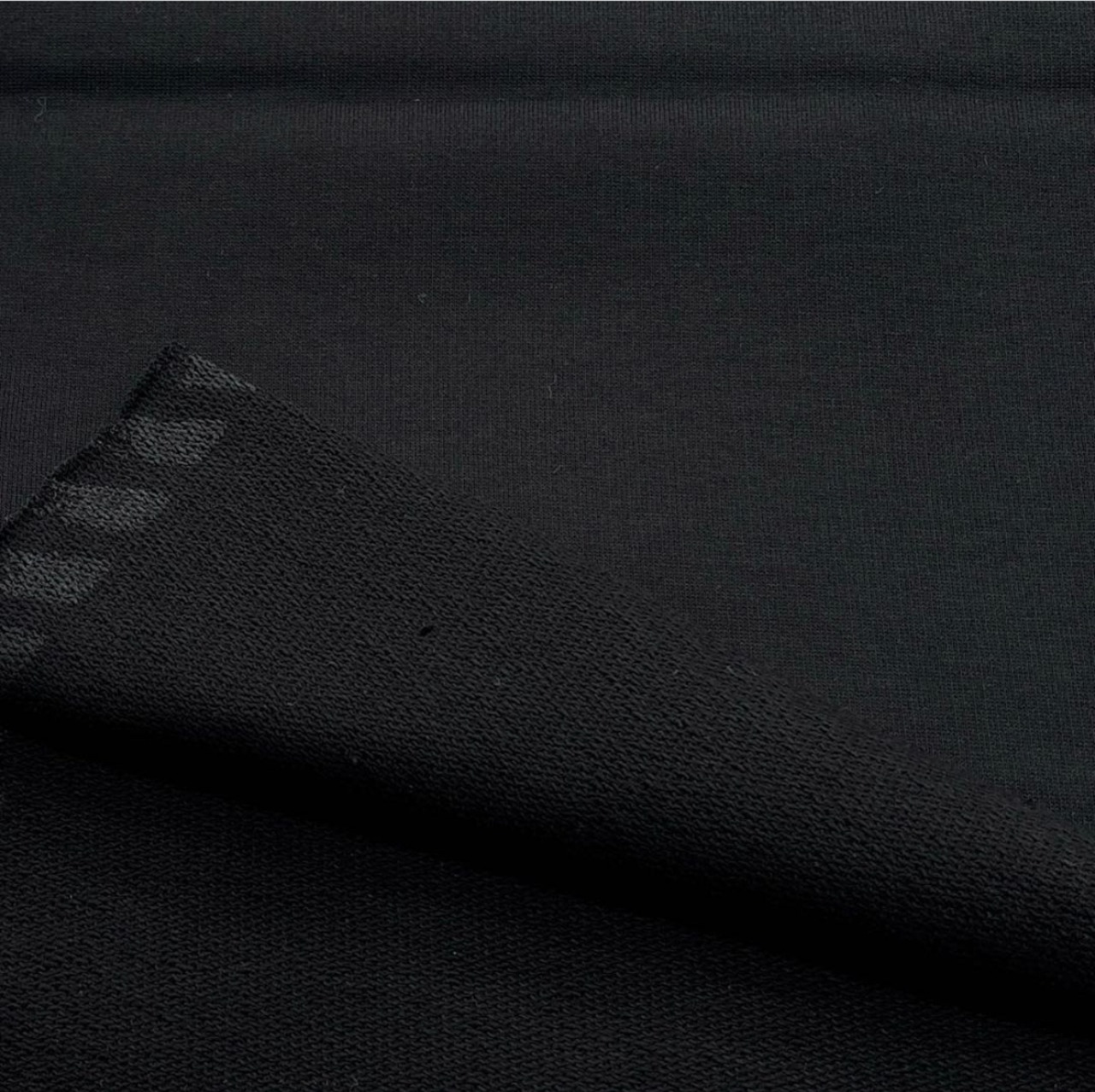 ★TB975◆2m◆綿100%弱裏毛ニット生地◆ブラック