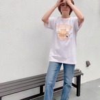 Who Can It be Now? （ホワイト）ゴールドイエロー×チャコールグレーのプリント