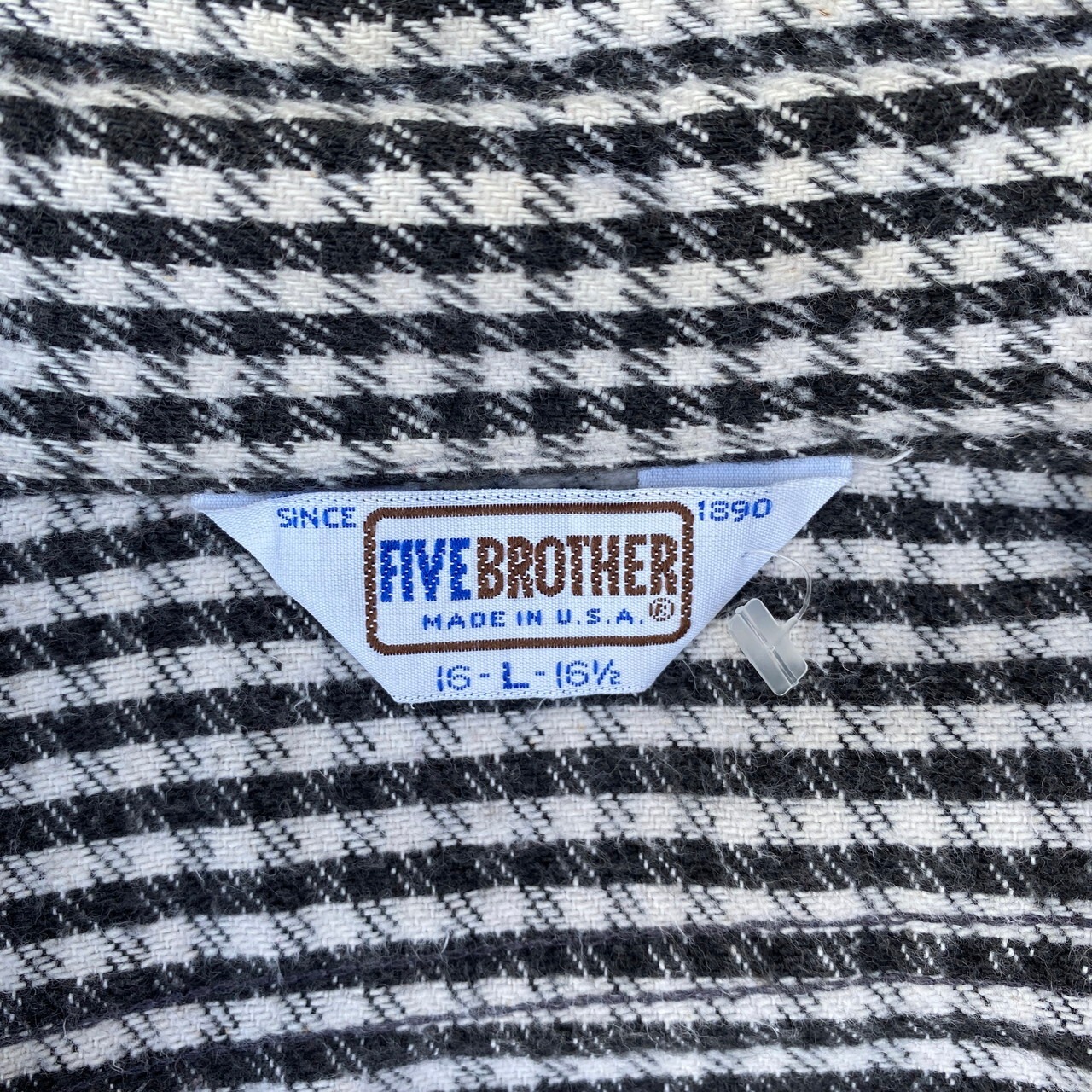 70年代〜80年代 USA製 Five Brother ファイブブラザー 千鳥格子柄 長袖 