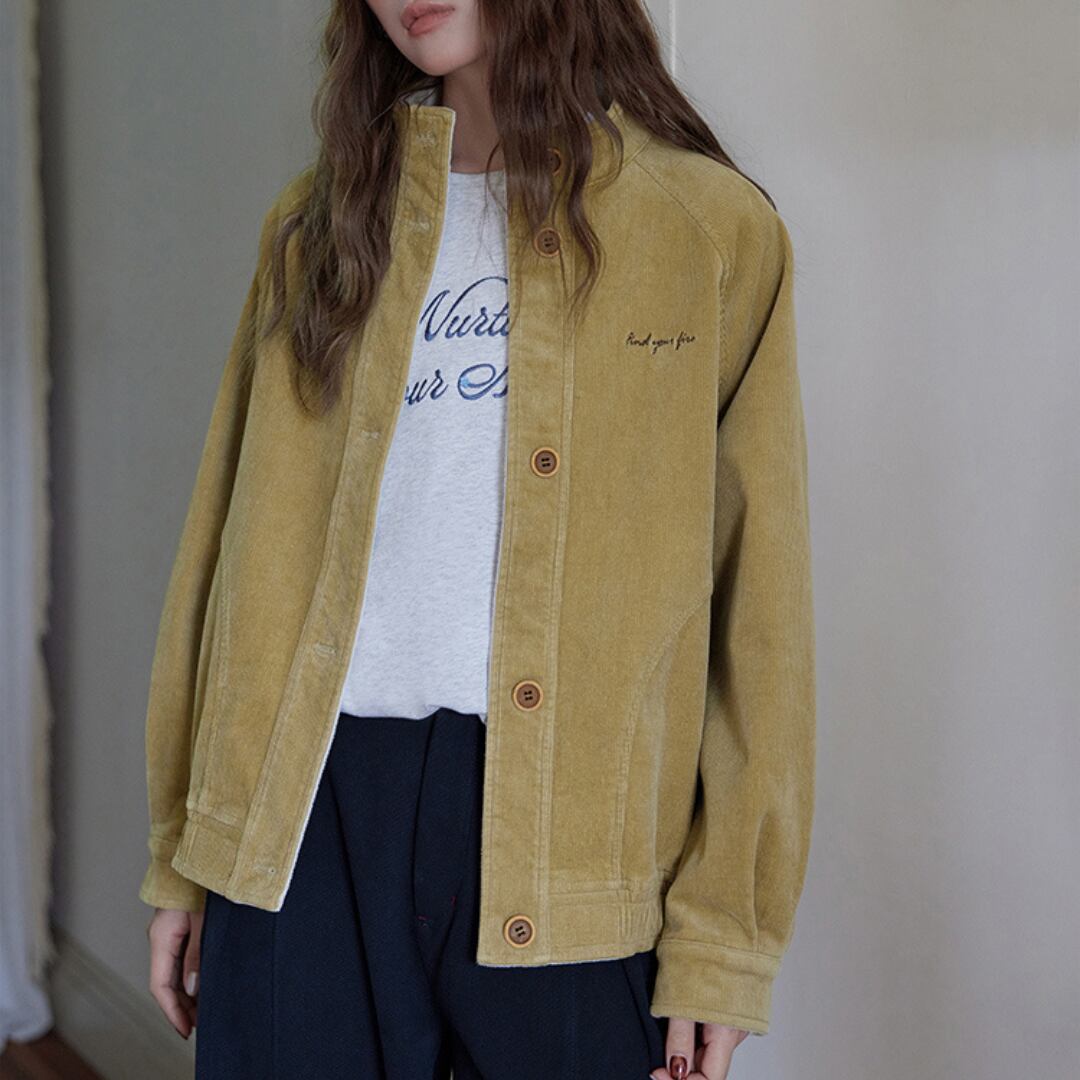 corduroy stand collar jacket