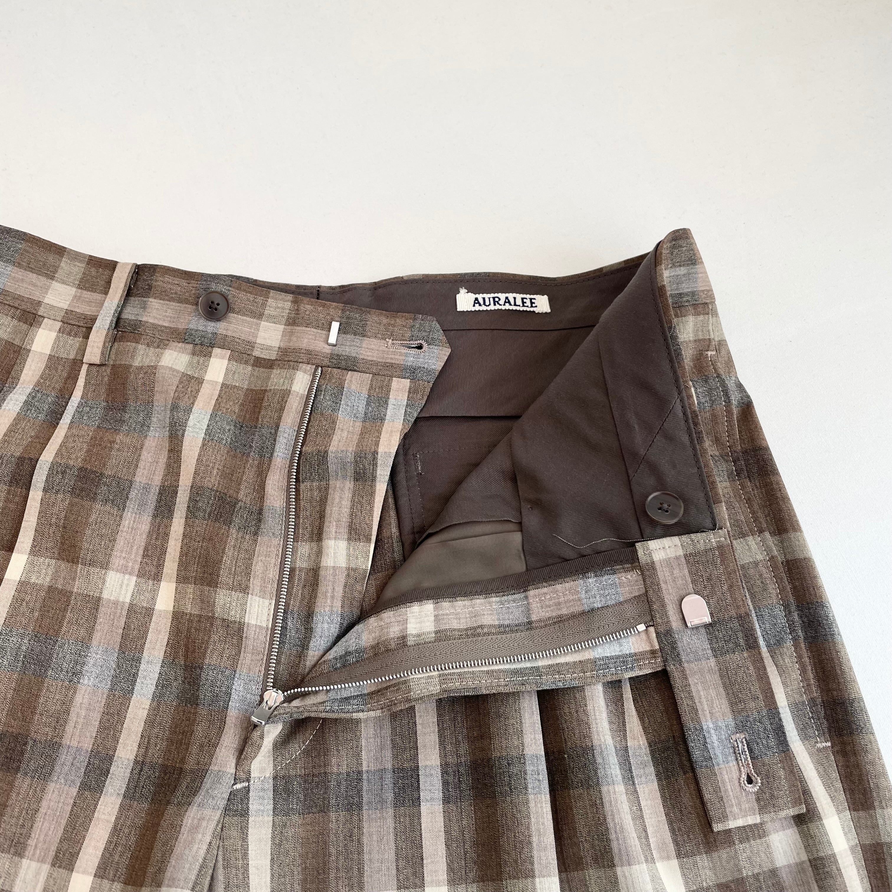 AURALEE(オーラリー)2026ss SUPER FINE TROPICAL WOOL CHECK TWO-TUCK