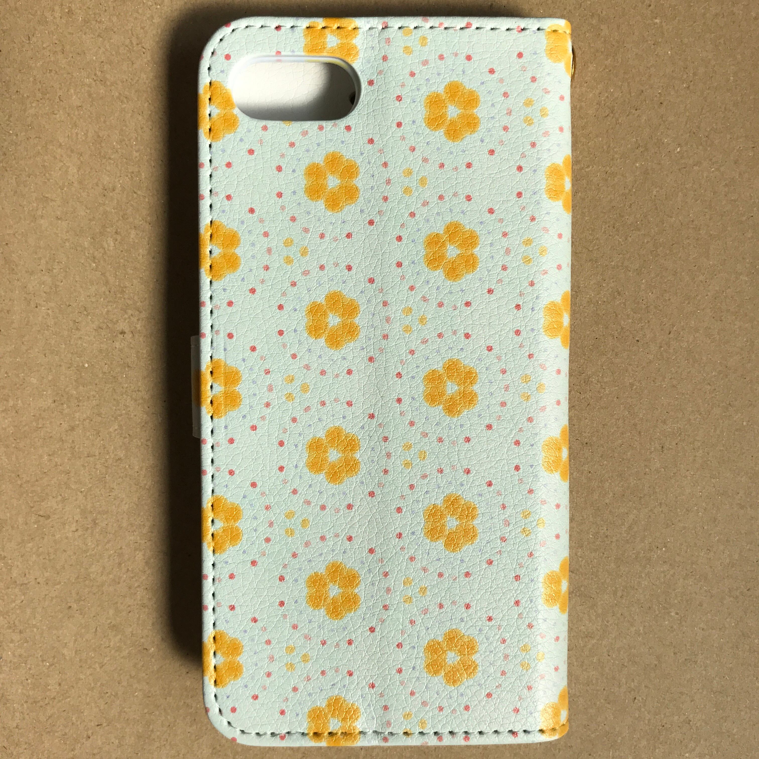 サークルフラワー　手帳型スマホケース　iPhone/Android