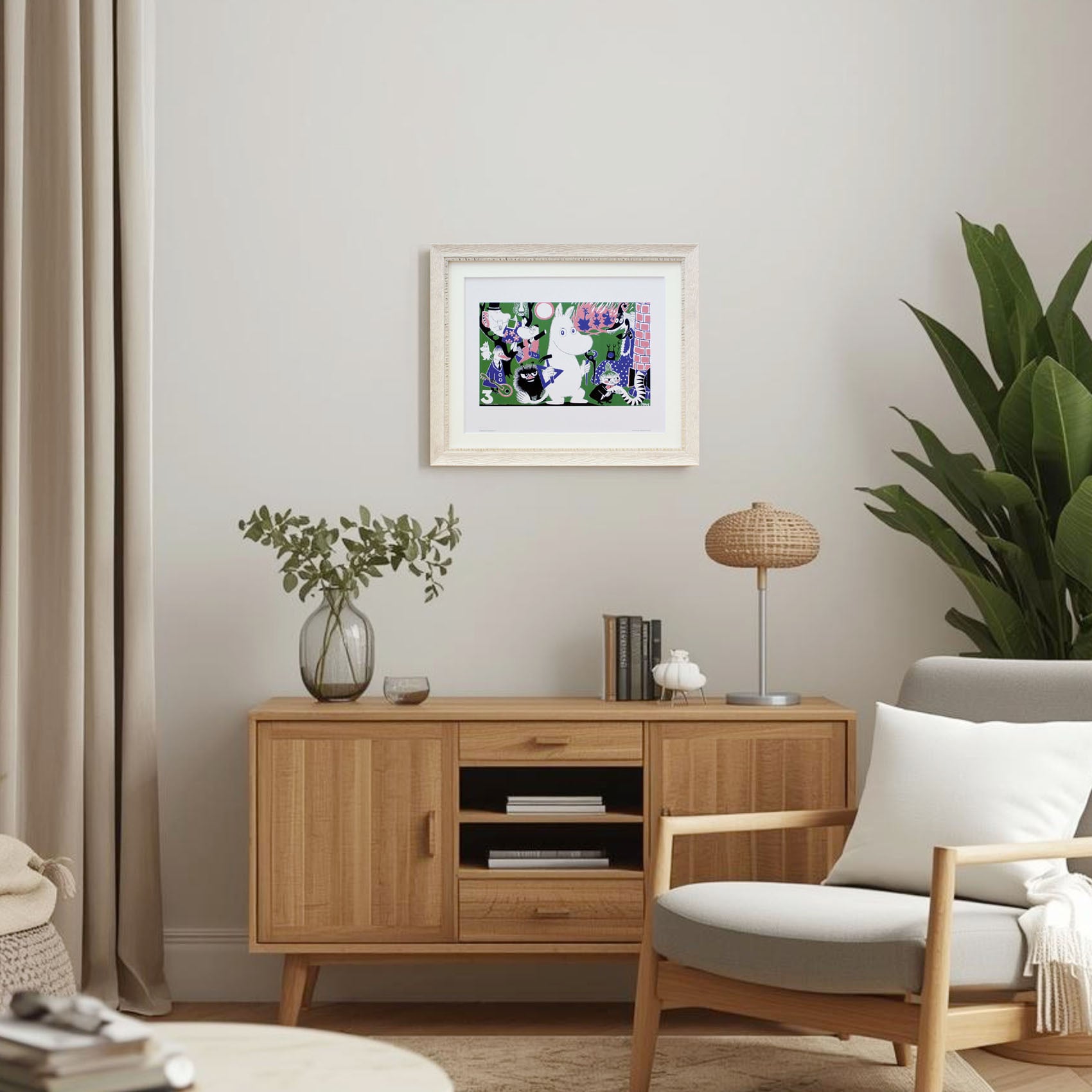 ムーミン 北欧 Putinki「ムーミントロール 3」送料無料 フレーム選択可能 展示用フック付アートポスター 絵画 インテリア アート