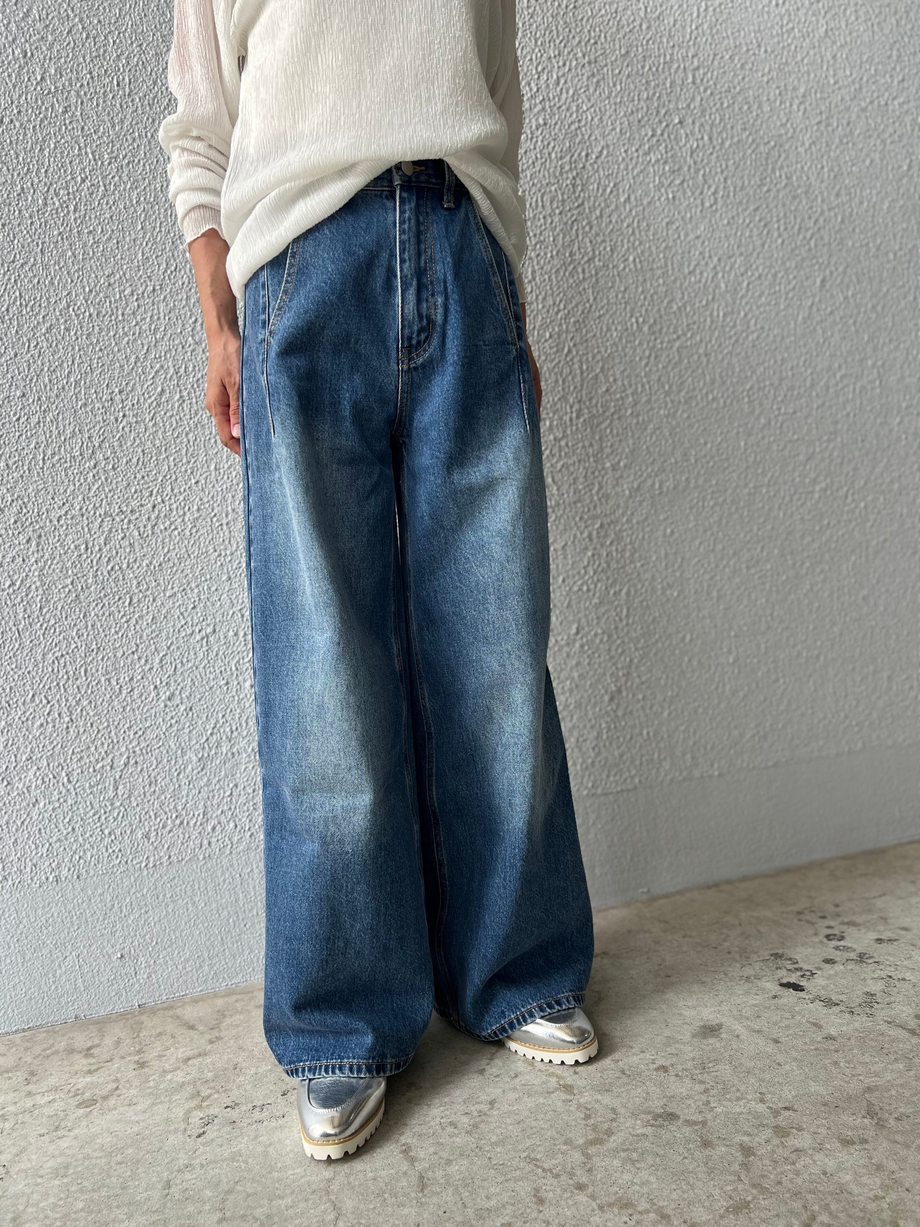 【PASSIONE】ワイドデニムパンツ 536616