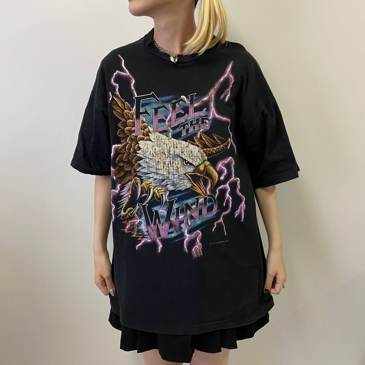 大特価【希少・日本製・当時物】 80s-90s　シマノ サイクリング　Tシャツ 90年代 NORTON CHAMPAGNE ”FEEL THE WIND” イーグル サンダー柄 両面