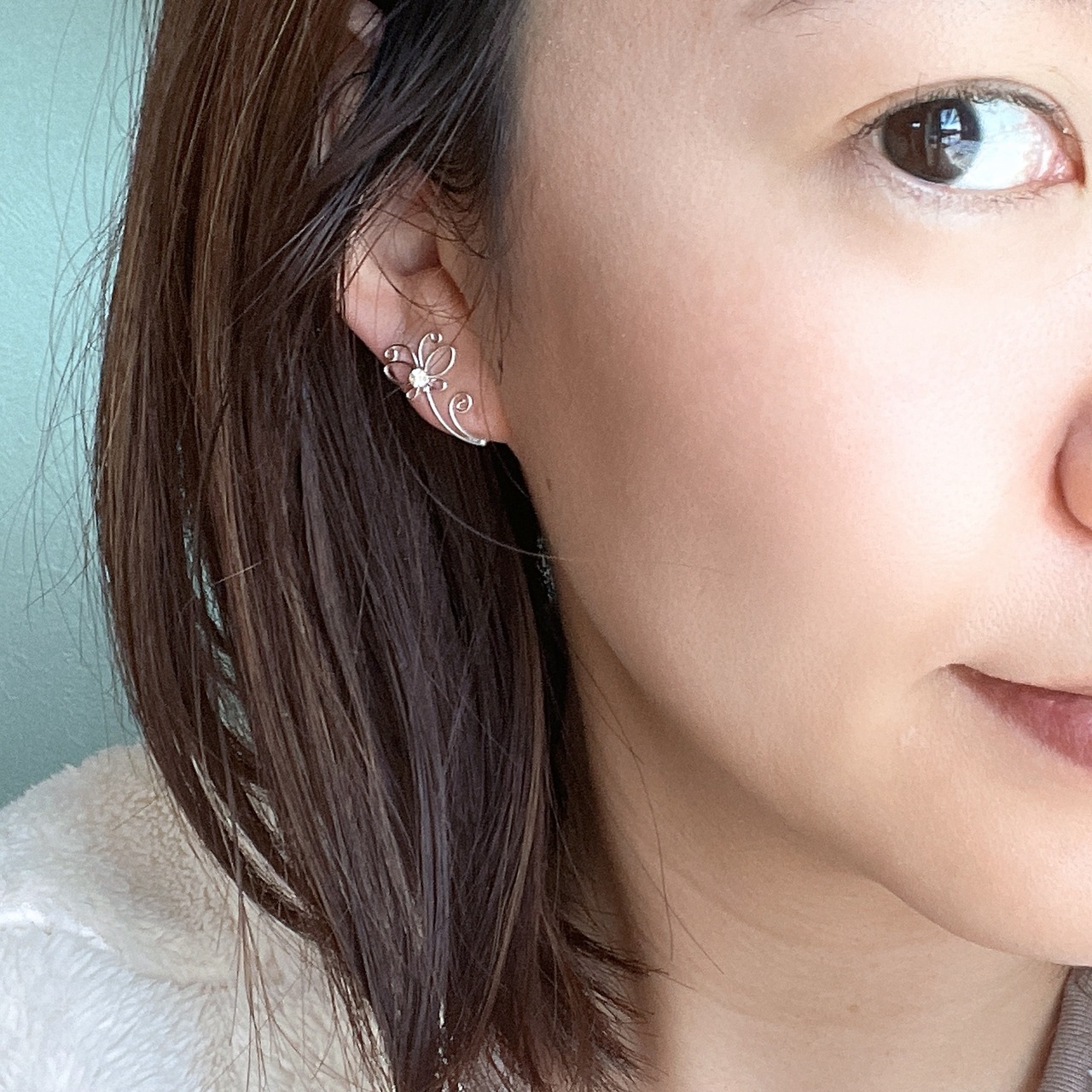 s925 シンプル蝶々シルバーイヤーカフ　/ イヤリング　/ ピアス
