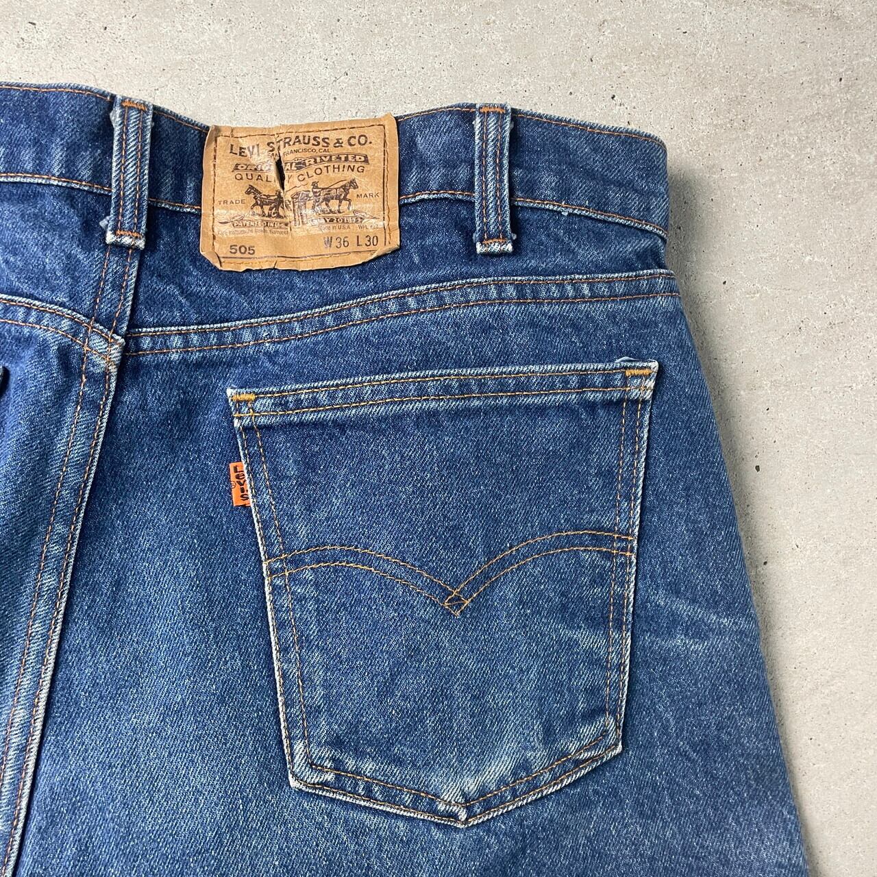 80年代 USA製 Levi's リーバイス 505 ストレートデニムパンツ オレンジ