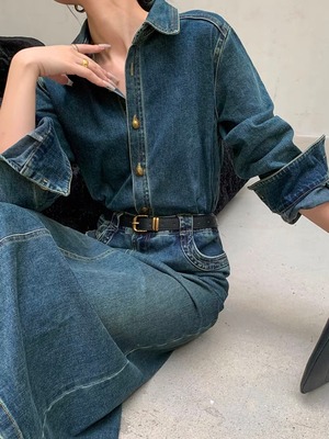 high waist denim one piece.3211