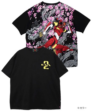 SB 錦 EVANGELION しだれ桜吹雪 と２号機 S/S Tee  585351 カットソー ユニセックス サブカル 地雷系