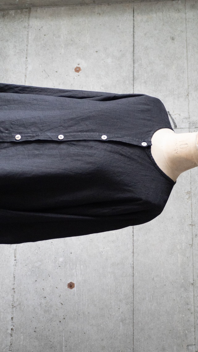 "RUSS BERENS" 1990s Linen no-collor shirt jacket