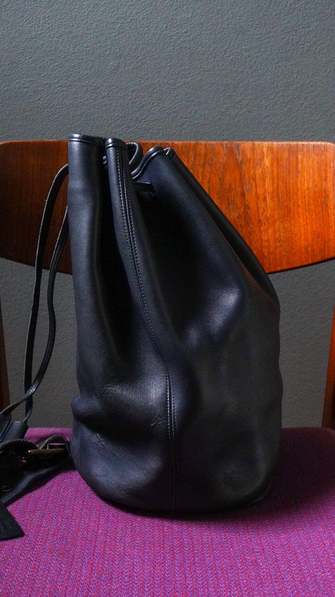 希少！コーチ オールドショルダーバッグ 黒 ブラック 巾着 バケツ 4151  